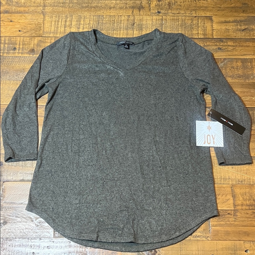Moa Moa Charcoal V-Neck Blouse